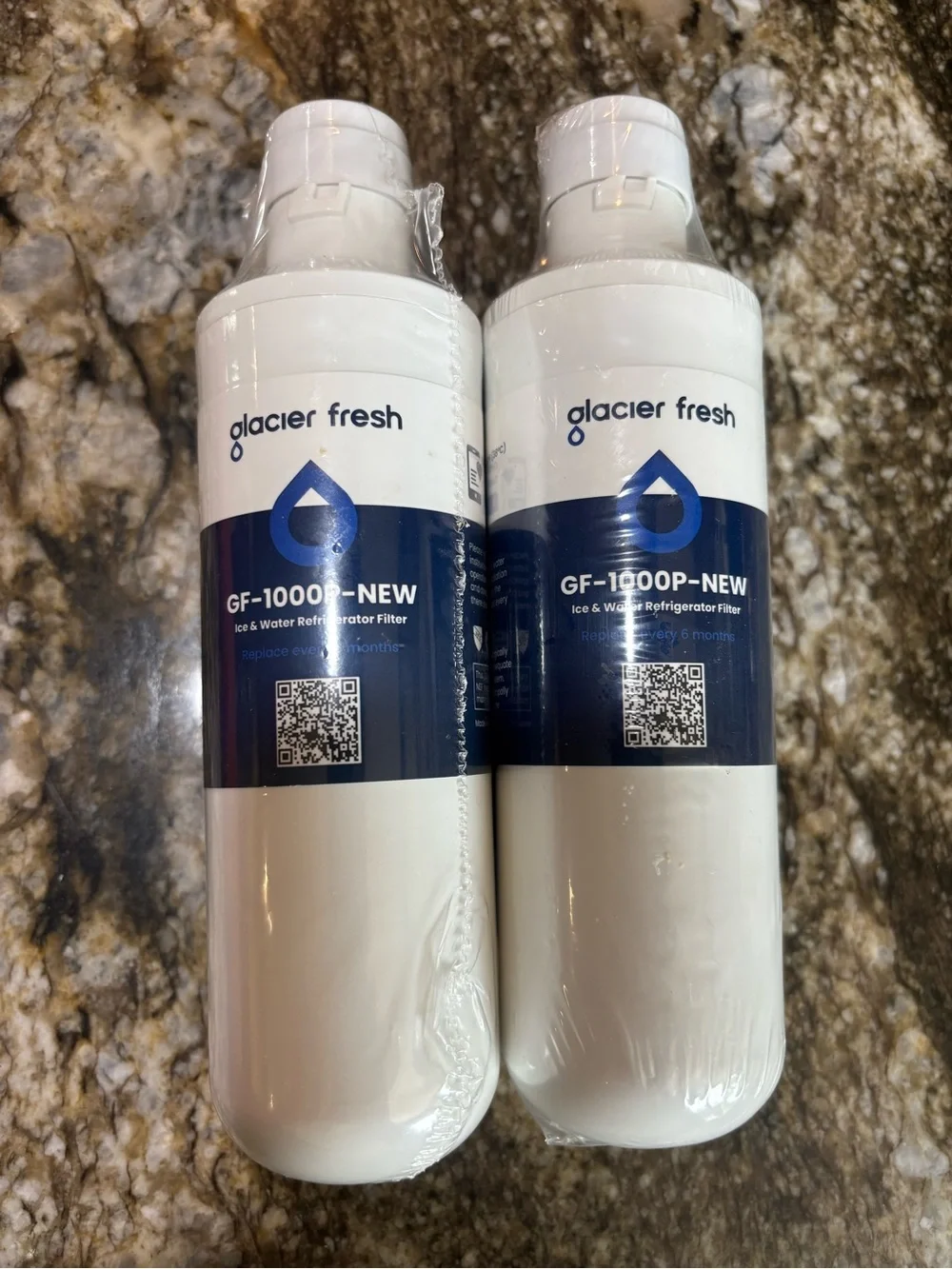 Glacier Fresh GF-1000P Replacement Refrigerator Water Filter - White (2 Pack)